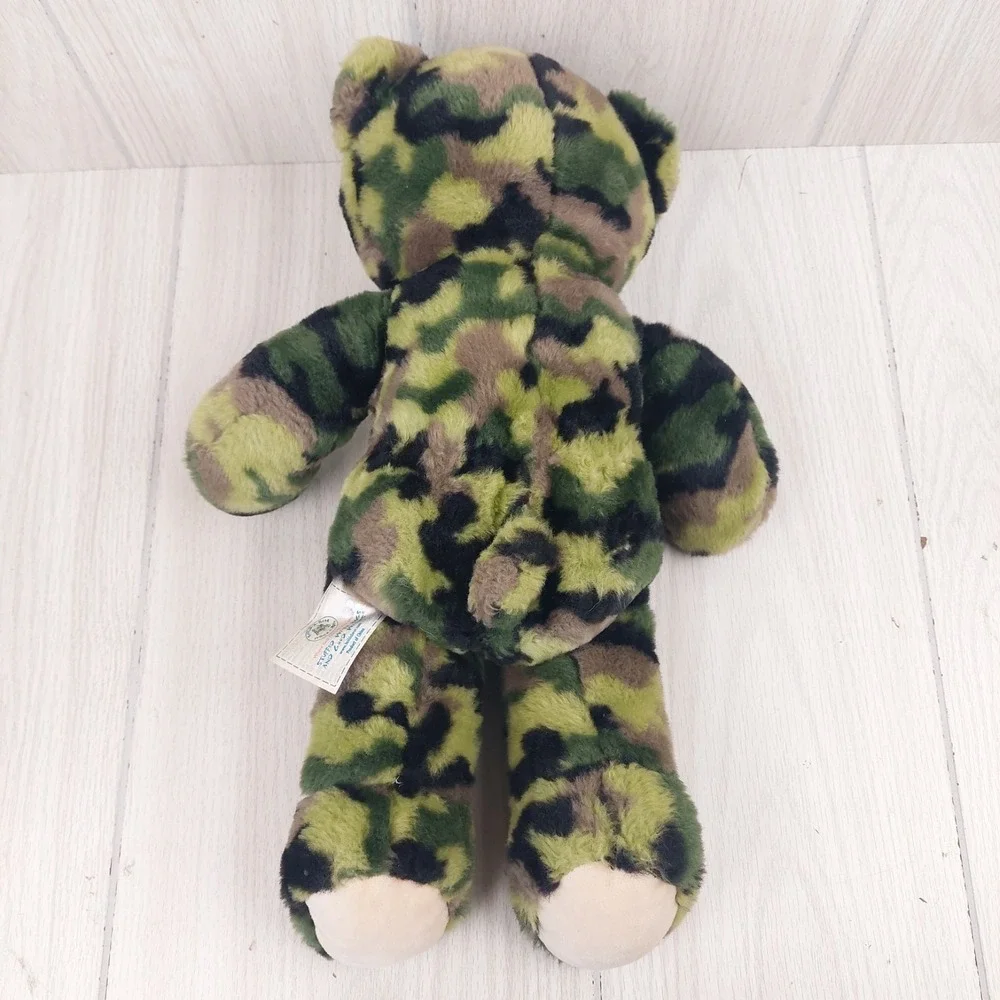 Build-A-Bear‎ Camouflage Teddy Bear Plush Unisex 17in Green Brown Woodland Camo